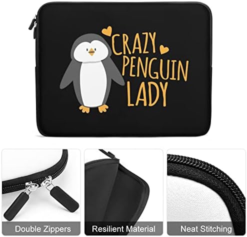 שקית שרוול מחשב נייד משוגעת פינגווין משוגעת נשיאה תיק סיבוב כיסוי מחברת מארז מגן מתאים 10 אינץ '-7 אינץ'