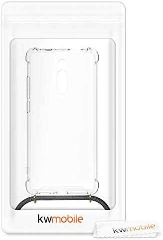 מארז Kwmobile Crossbody תואם ל- Xiaomi Mi 9t/Redmi K20 Case - ברור כיסוי טלפון TPU עם רצועת כבל שרוך - שחור/שקוף