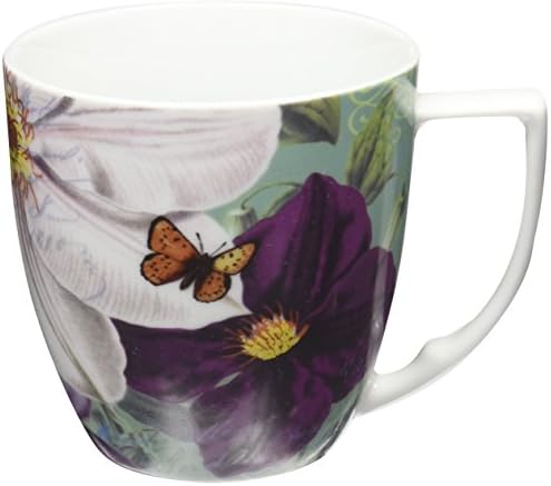 ספל קפה של פרח קלמטיס - ספל חרסינה חמוד - אוסף רשמי Waechtersbach - מתנה חובב קפה בלתי נשכח