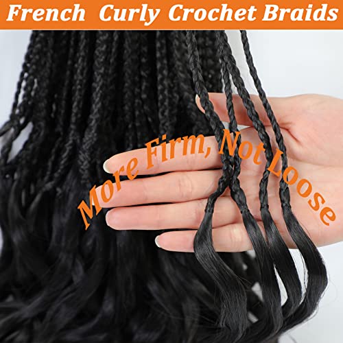 צרפתית תלתל סרוגה צמות סרוגה שיער לנשים שחורות 18 אינץ 8 חבילות אלת תיבת צמות עם מתולתל גלי מסתיים מראש כרך