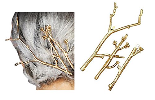 סט של 3 ענף וינטג 'ענף שיער קליפ בארט נשים ליידי שיער שיער שמלת ראש שיער DIY אביזרי שיער