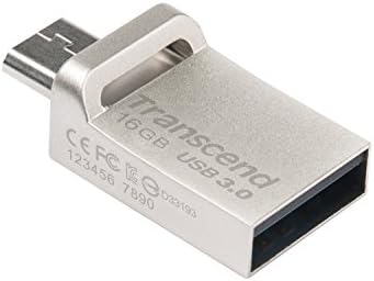 Transcend 16GB Jetflash 880S OTG USB3.0 כונן הבזק - מהדורת כסף