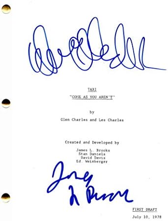 ג'יימס ל ברוקס ודני דויטו חתמו על חתימה - תסריט הפרק המלא של מונית - מאט גרנינג, ג'ולי קוורנר, האנק אזריה, ננסי
