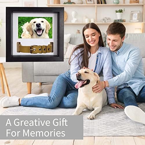 כלב זיכרון תמונה מסגרת עם 2 אפשרויות תצוגה לחיות מחמד צל תיבת זיכרון מסגרת חמניות מזכרת כלב צווארון זיכרון מסגרת זיכרון