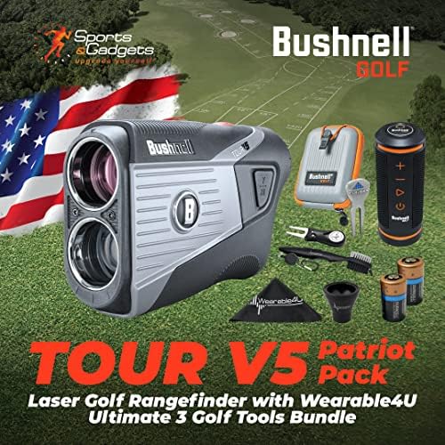 Learable4U Bushnell Tour V5/V6 לייזר גולף טווח טווח עם תיק נשיאה כלול, קרבינר, בד עדשה צרורות נבחרו