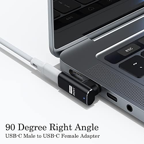 AUVIPAL 140W מגנטי 90 מעלות זווית ימנית מתאם U USB C עם 3 טפים מחברים מגנטיים טיפים לראשי MacBook, מתג, מחברת, טבליות וטלפונים