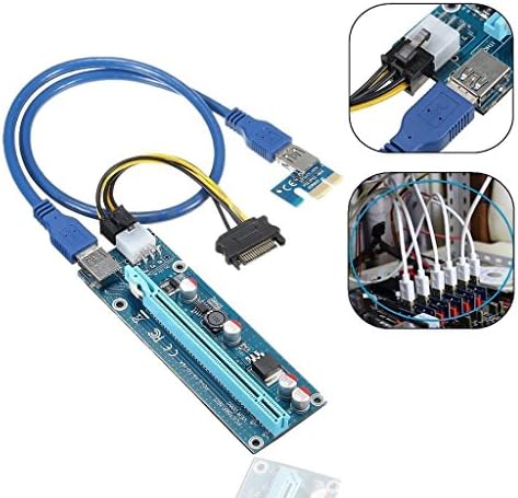 LONGXI 6 פינים מופעל על ידי PCI -E PCI Express Riser - Ver 006C - 1x עד 16X PCIE USB 3.0 מתאם מתאם - עם