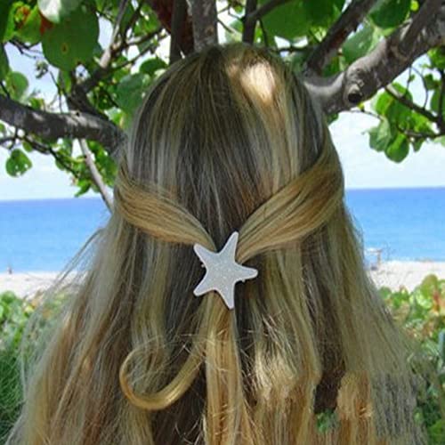 אנדן 2 יחידות כוכב ים שיער קליפ חמוד בארה ' ב ים כוכב שיער סיכות שרף חוף ים בת ים שיער קליפים אביזרי עבור בנות