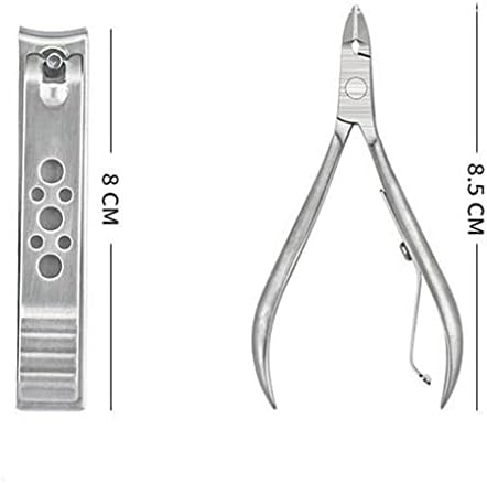 מספריים FZZDP קוצץ ציפורניים מכוונים נירוסטה 12 חתיכות כלים לחותך ציפורניים סכין פדיקור ציפורן ציפורן עור מתים. ערכת