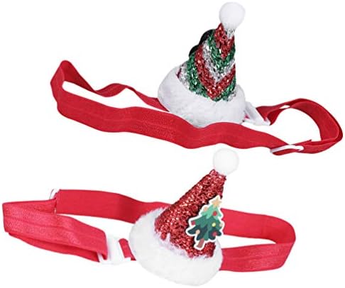 צעצועואנדונה פטג 2 יחידות לחיות מחמד חג המולד כובעי כלב קונוס כובע סרט קוספליי אבזריםעבור כלב מחמד חג המולד