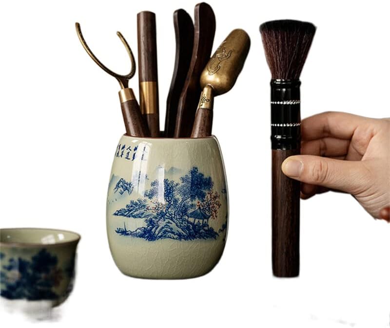 ערכת תה נוף חרס קונג פו טקס תה אביזרים אחסון כלי תה סיני כלי עט עט לוטוס סיר