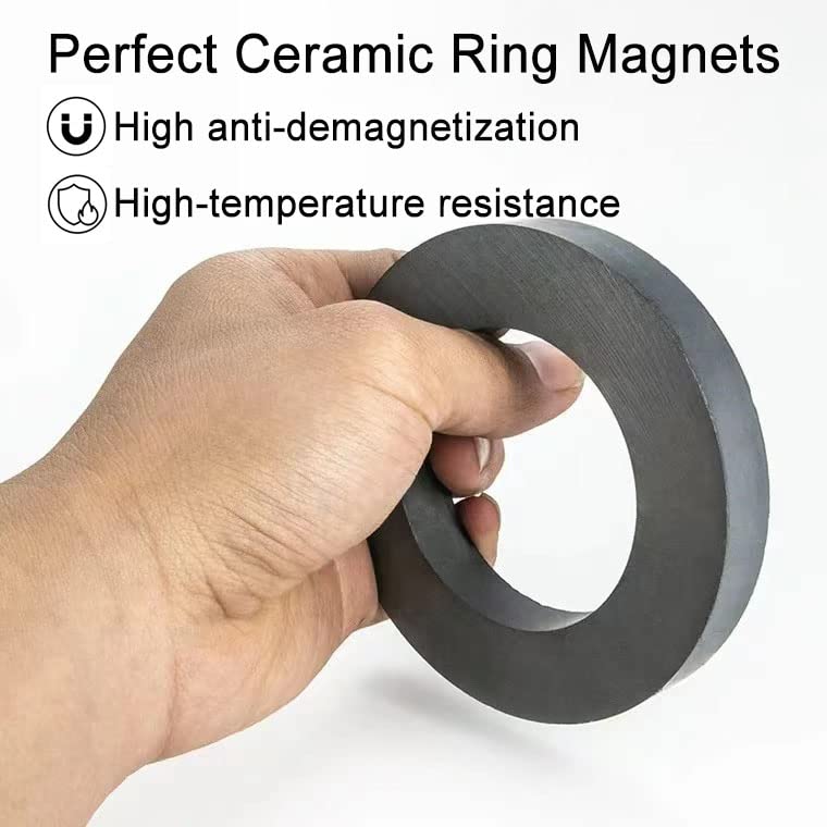 גדול קרמיקה טבעת מגנט, תעשייתי כיתה 8 פריט מגנטים עם חור עבור מדע ניסוי-100 ממקסיד60 ממקס15 ממ