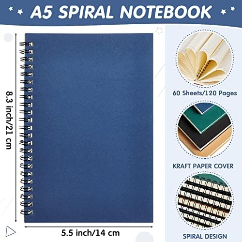 12 חבילה מכסה כריכה קשה מחברת ספירלה קולג 'שלט A5 כתבי עת של כתב העת Spiral Notebook
