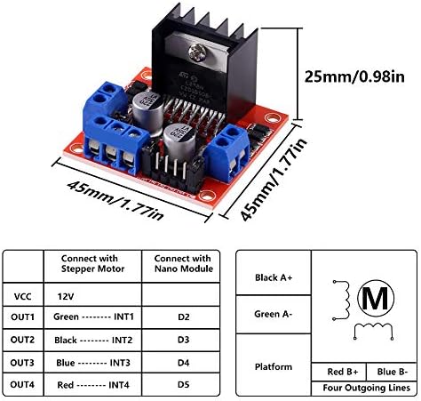 MELIFE 5PACK L298N STEPPER STEPPER BORNCER CONTROCLE CONLORL DUAL H BURDUGE MODULE עבור POWER CAR SMART MEGA R3 MEGA2560.