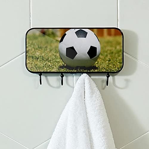 כדורגל כדורגל כדורגל הדפס מעיל קיר קיר, מתלה מעיל כניסה עם 4 חיבור לעיל מעיל גלימות ארנק חדר אמבטיה כניסה לסלון