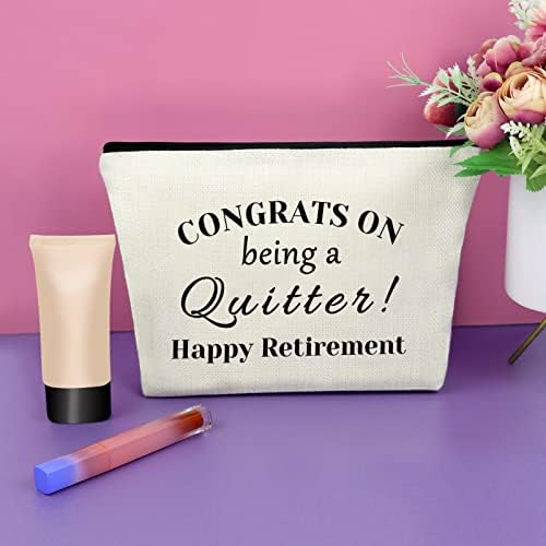 מתנת פרישה לנשים עמיתים לעבודה מתנות משרדיות תיק איפור מתנות פרידה מתנה להתראות לתיק הקוסמטי שלה Quitter מתנות פרישה
