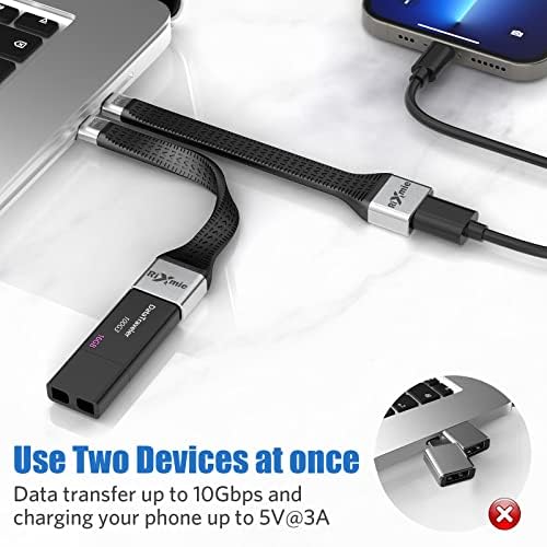 Rixmie USB C ל- USB מתאם, סוג C ל- USB מתאם OTG, USB C זכר ל- USB כבל נשי, 10 ג'יגה -ביט לשנייה טכנולוגיית OTG, Thunderbolt