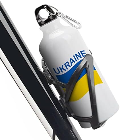 דגל של בקבוקי מי ספורט באוקראינה ואקום אלומיניום מבודד לשימוש חוזר עם ספל מכסים לקמפינג אופניים לאופניים