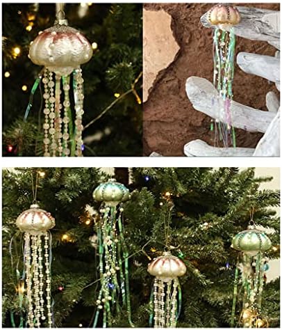 קישוטים לחג המולד, 4 יחידים עץ חג המולד קישוטים תלויים מפלסטיק מדוזות פלסטי