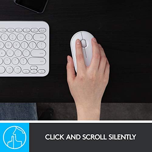 Logitech Pebble Wireless Mouse, Bluetooth או 2.4 GHz עם Mini -remeiver, שקט, עכבר מחשב דק עם לחיצה שקט עבור