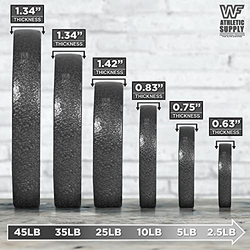 WF אספקת אתלטי ברזל יצוק 2 אינץ 'צלחת אחיזה אולימפית לאימוני כוח, חיטוב שרירים, ירידה במשקל וקרוספיט - אפשרויות