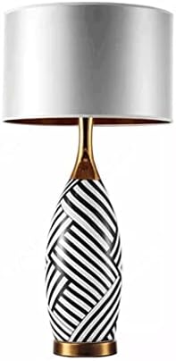 PQKDY מודרני שולחן קרמיקה מנורת זברה דפוס מנורת שולחן אנכית לסלון חדר שינה עיצוב בית עיצוב בית עג