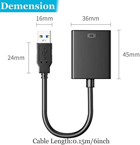 מתאם WarmStor USB ל- HDMI, USB 3.0 ל- HDMI 1080P ממיר וידאו כרטיס גרפיקה עם שמע למקרן מחשב נייד מחשב HDTV תואם ל-