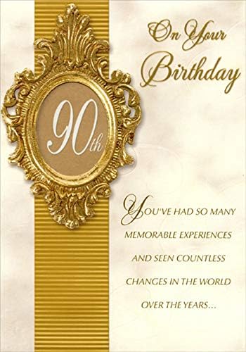 מעצב ברכות מצועצע זהב רדיד למות לחתוך חלון מסגרת גיל 90/90 יום הולדת כרטיס