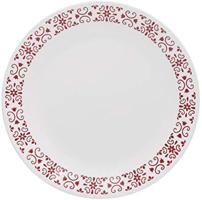 חפיסת ארוחת ערב של ארוחות הזכוכית של Corelle Red Trills של 6, 26 סמ, רב צבעוני