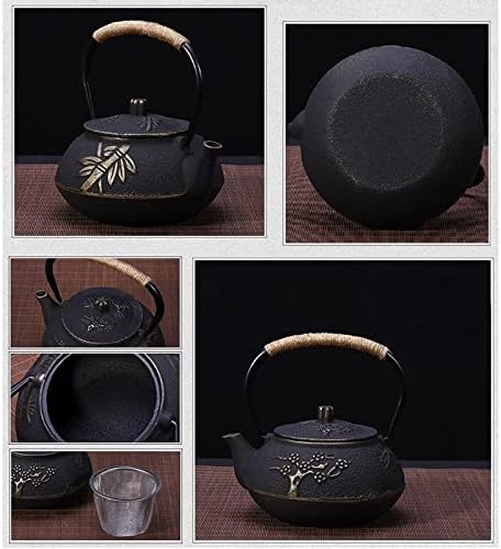 סירי תה, קומקום ברזל יצוק אותנטי יפני סיר תה יפני סט קומקום כלי שתייה 900 מל Kung Fu Infusers מסננת נירוסטה