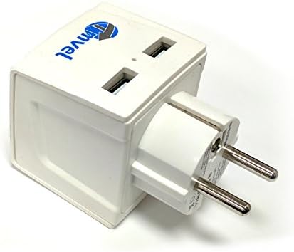 TMVEL 3 ב- 1 - 2 USB עם קלט אוניברסלי קלט Schuko Plug Travel Audapter עם סוג מבוסס E/F גרמניה, צרפת ועוד לאייפון/iPad,