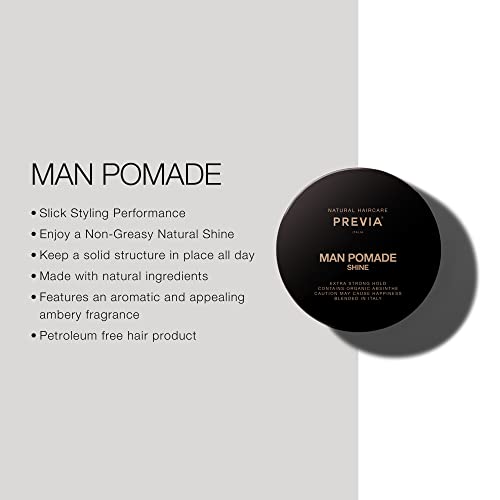 Previa Man Pomade - Shine Styling Cream - דפוס שיער עם אחיזה טבעית