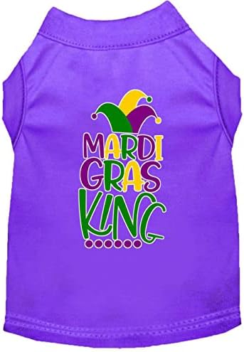 מרדי גרא קינג מסך הדפס Mardi Gras חולצת כלבים ירוקה xxl