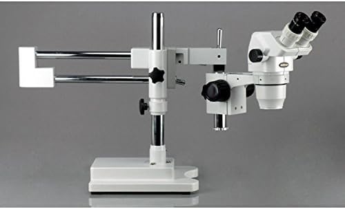 מיקרוסקופ זום סטריאו משקפת מקצועי של אמסקופ זם-4ב3, עיניות פי 10, הגדלה פי 2-45, מטרת זום פי 0.67-4.5, תאורת סביבה, מעמד