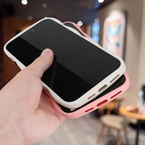 Tjkings עם מגן מסך צבע מוצק חמוד מסגרת גל מתולתלת מסגרת זעזוע TPU iPhone 14 Pro 6.1 אינץ