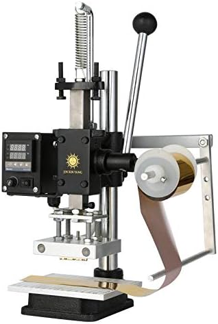 יונשיין 110 וולט מכונת חותמת חותמת נייר עור מעץ לוגו לוגו סימון מכונת מכונת מכונת עור מכונה עם מחזיק כסף