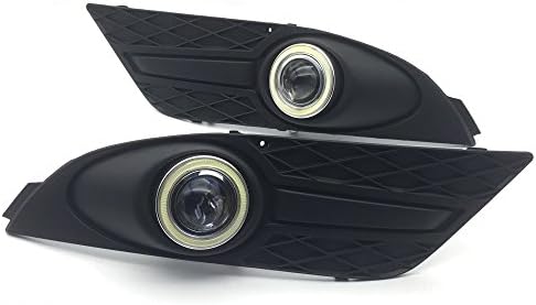 Auptech LED DRL ANGEL EYE FOG Light עם כיסוי פגוש ערפל עבור פורד פוקוס CC Coupe Cabriolet