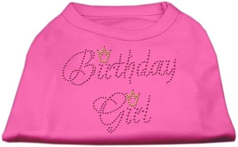 ילדת יום הולדת חולצה ריינסטון ורוד בהיר S