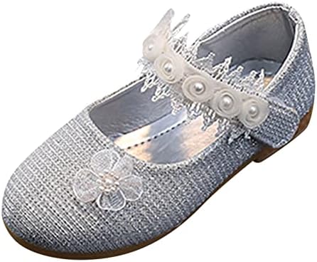 אופנה לילדי קיץ סנדלים בנות נעליים מזדמנים עגול בוהן עקב עקב נמוך לולאת פרח פרח גודל 4 נעלי נעליים פעוטות