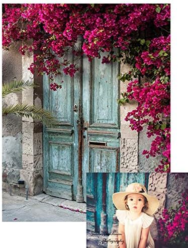 קייט 8 * 8 רגל מיקרופייבר כחול עץ דלת צילום תפאורות אביב טבע פרחי רקע חתונה קישוט תמונה רקע דיוקן פוטושוט אבזרי