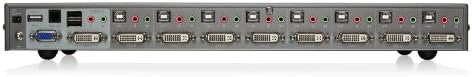 IoGear 8-Port Rackmount DVI ו- VGA KVMP מתג עם כבלים KVM של 2-DVI-D USB, תואם TAA, GCS1108