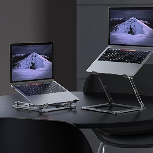 מעמד מחשב נייד לשולחן עבודה, מחזיק מעמד מחשב נייד מתכוונן מעמד מחשב נייד נייד עם מעמד מחשב מתכוונן לגובה רב זווית למקבוק