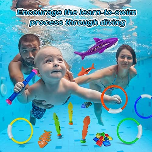 ג 'יסונוול בריכת צלילה צעצועי משחקים-31 יחידות שחייה בריכת צעצועים לילדים בני נוער עם צלילה טבעות צלילה מקלות