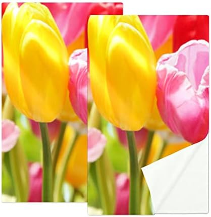 Woshjiuk 2 חבילה מגבות כושר מיקרופייבר, צבעונים גן פרחים צבעוני, מגבת מגבת מגבת סופר סופגת למגבות זיעה של צוואר