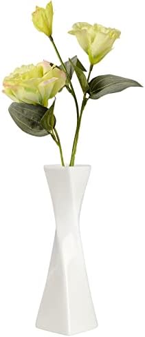 אגרטל ניצן קרמיקה, אגרטל ניצן קרמיקה קטן לבן לאגרטל ניצן פרחים למרכזי עיצוב הבית מינימליזם סגנון טוויסט מודרני כושר מדף