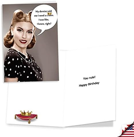 נובלוורקס מגוון 3 חבילות, כרטיסי יום הולדת רטרו מצחיקים ושובבים לנשים עם מעטפות בגודל 5 על 7 אינץ ' צוחקות נשים