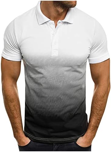 WENKOMG1 שרוול קצר דש הנלי חולצות לגברים כפתור חולצת טריקו ספורט כפתור סווטשירט סווטשירט קז'ז'יר למעלה L0324