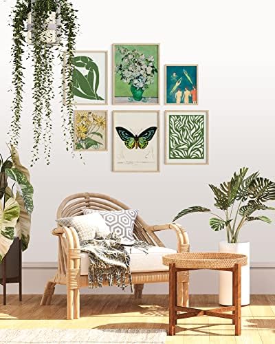 האוס וגוונים פוסטרים ירוקים לאסתטיקה בחדר - פוסטרים ציורים מפורסמים, כרזות אמנים לאסתטיקה בחדר, הדפסי פרחים
