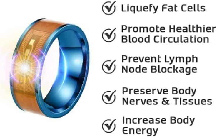 משפר את טבעת העיצוב החכמה של ביו -צ'יפ ואולטרסאונד, טבעת עיצוב זירקון מגנטית, טבעת ניקוז לימפה