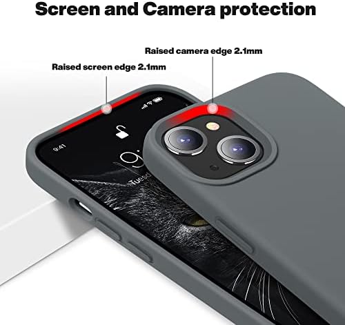 Otofly תואם למארז מיני של iPhone 13, נוזל סיליקון סיליקון דק מגן על כיסוי טלפון אטום הלם עם רירית מיקרו-סיבר אנטי-סקרט,